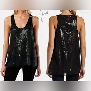 Joie Black Sequin Sleeveless Top